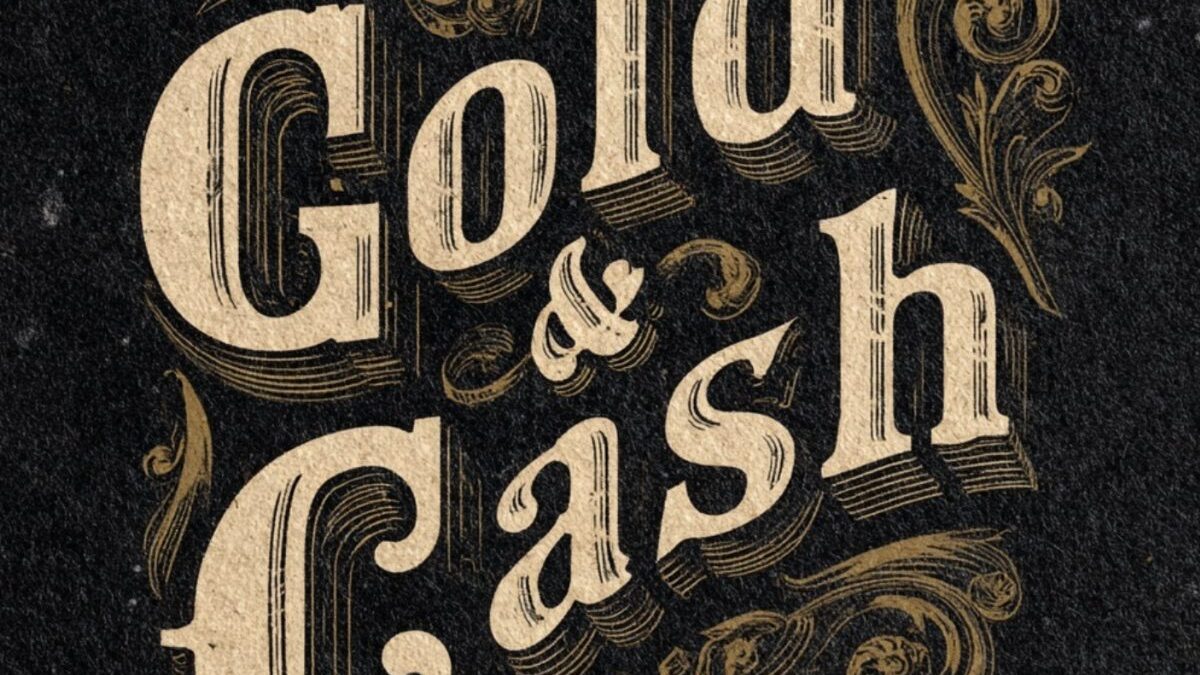 Gold & Cash lettering on a black background